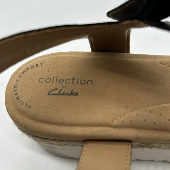 Clark's Collection Black Platform Sandals Size 10 MCS6359F - Picture 6 of 7